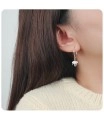 Sad Eyes Designed Silver Hoop Earring HO-2181